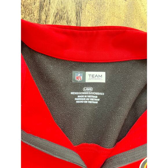 NFL Men Red San Francisco 49ers Team Apparel Quarter Zip Pullover Jacket Size L - Picture 3 of 5